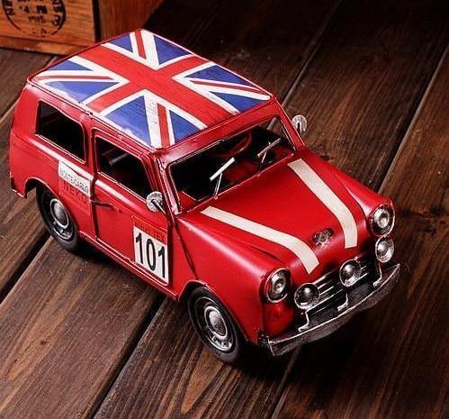 Vintage British Metal Iron Antique Shabby Car - Image 0