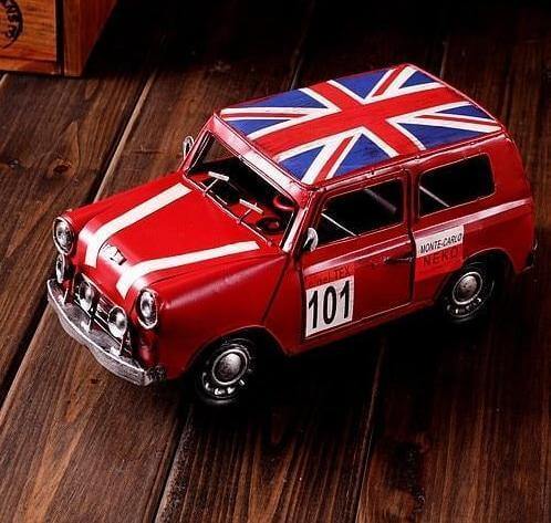 Vintage British Metal Iron Antique Shabby Car - Image 3