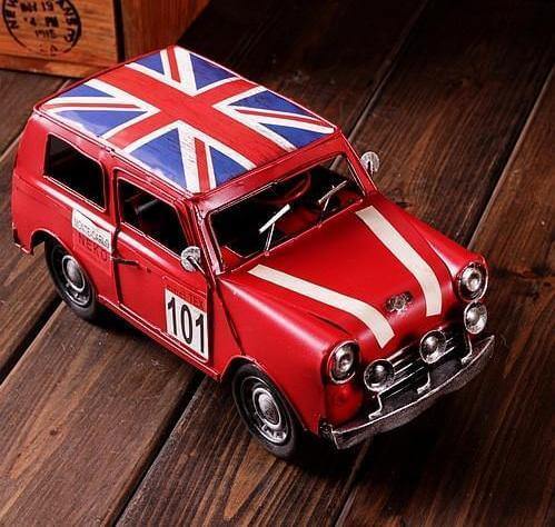 Vintage British Metal Iron Antique Shabby Car - Image 1