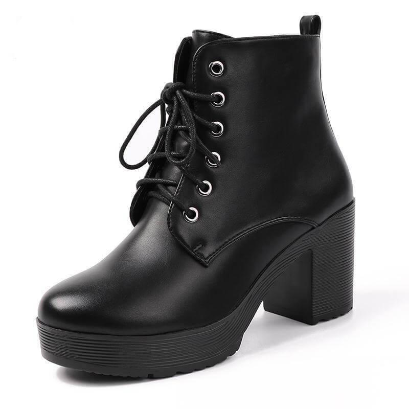Thick High Fur Platform Heels for Women - Image 2