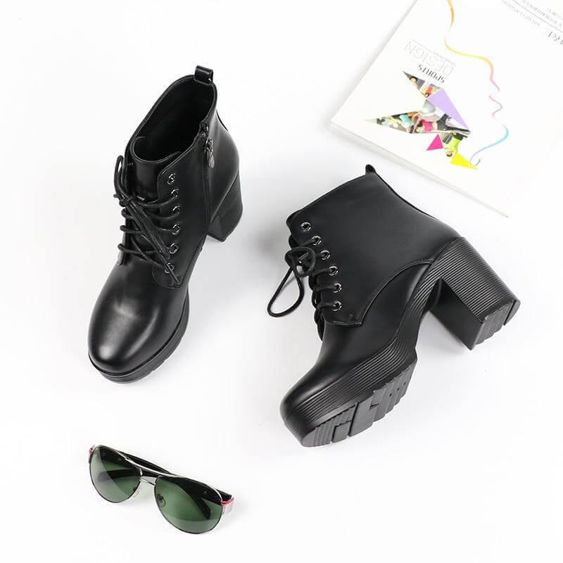 Thick High Fur Platform Heels for Women - Image 1