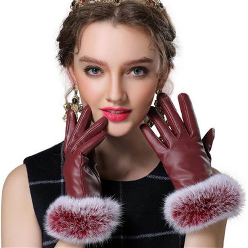 Women Genuine Rabbit Fur Gloves - Image 1