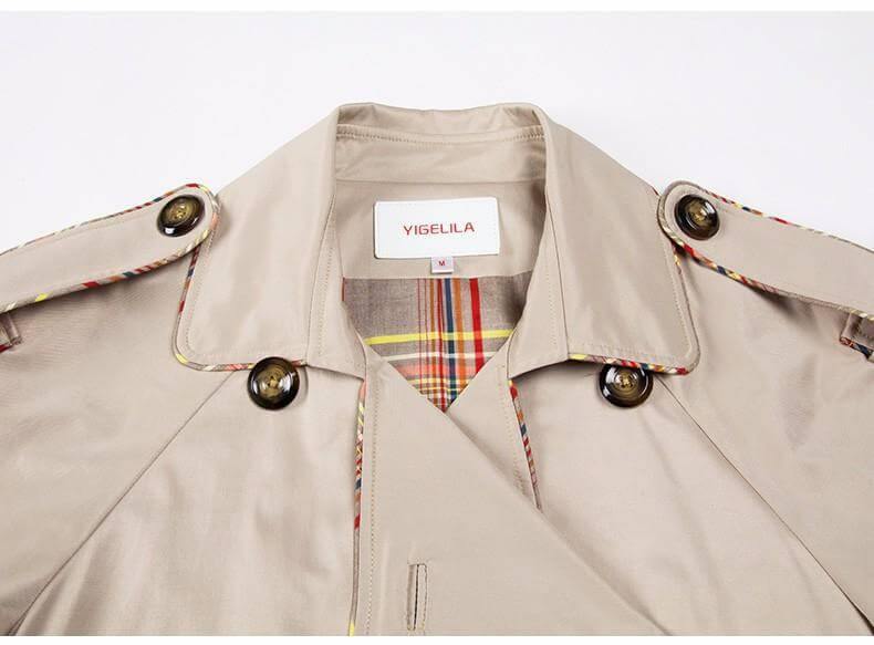 Autumn Fashion Modern Turn Down Collar Double Casual Long Trench - Image 2