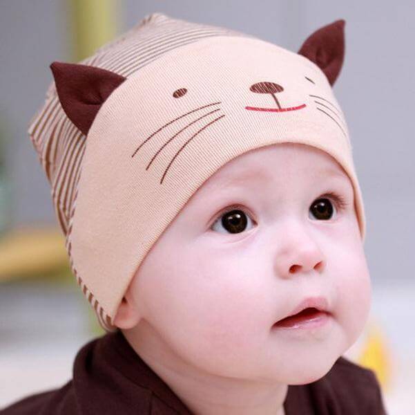 DreamShining Cotton Baby Hat Lovely Cat Stripe for babies - Image 5