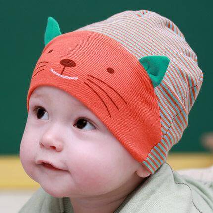 DreamShining Cotton Baby Hat Lovely Cat Stripe for babies - Image 2
