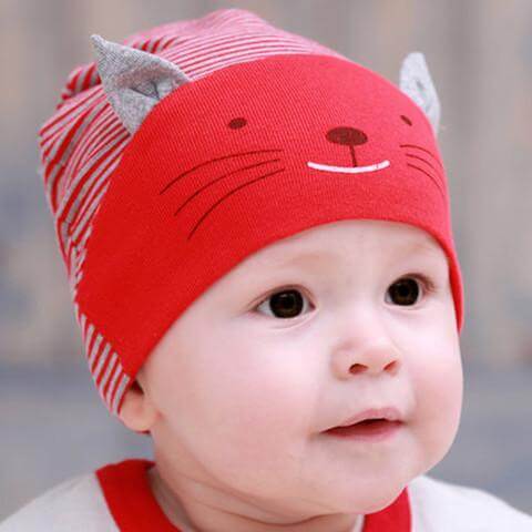 DreamShining Cotton Baby Hat Lovely Cat Stripe for babies - Image 1