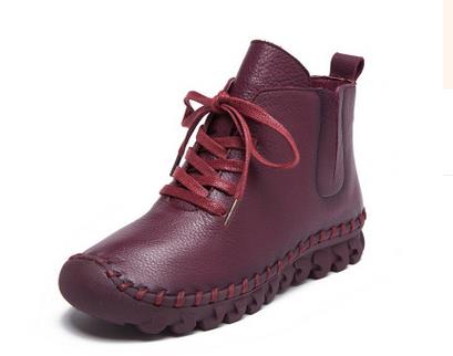 Casual Low Round Toe Leather Winter Shoes - Image 5