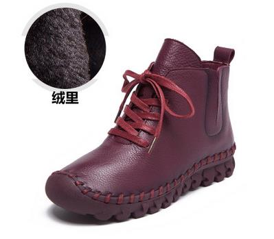 Casual Low Round Toe Leather Winter Shoes - Image 4