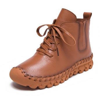 Casual Low Round Toe Leather Winter Shoes - Image 11