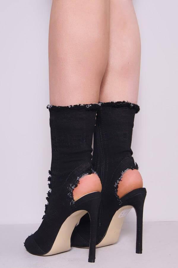 Charming Cute Women Jean High Heels - Image 3