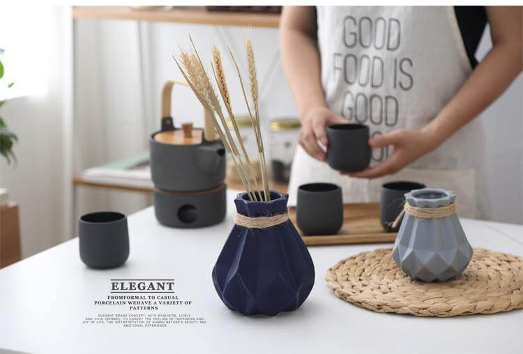 Modern Europe Brief Matt Diamond Porcelain Ceramic Vase - Image 20