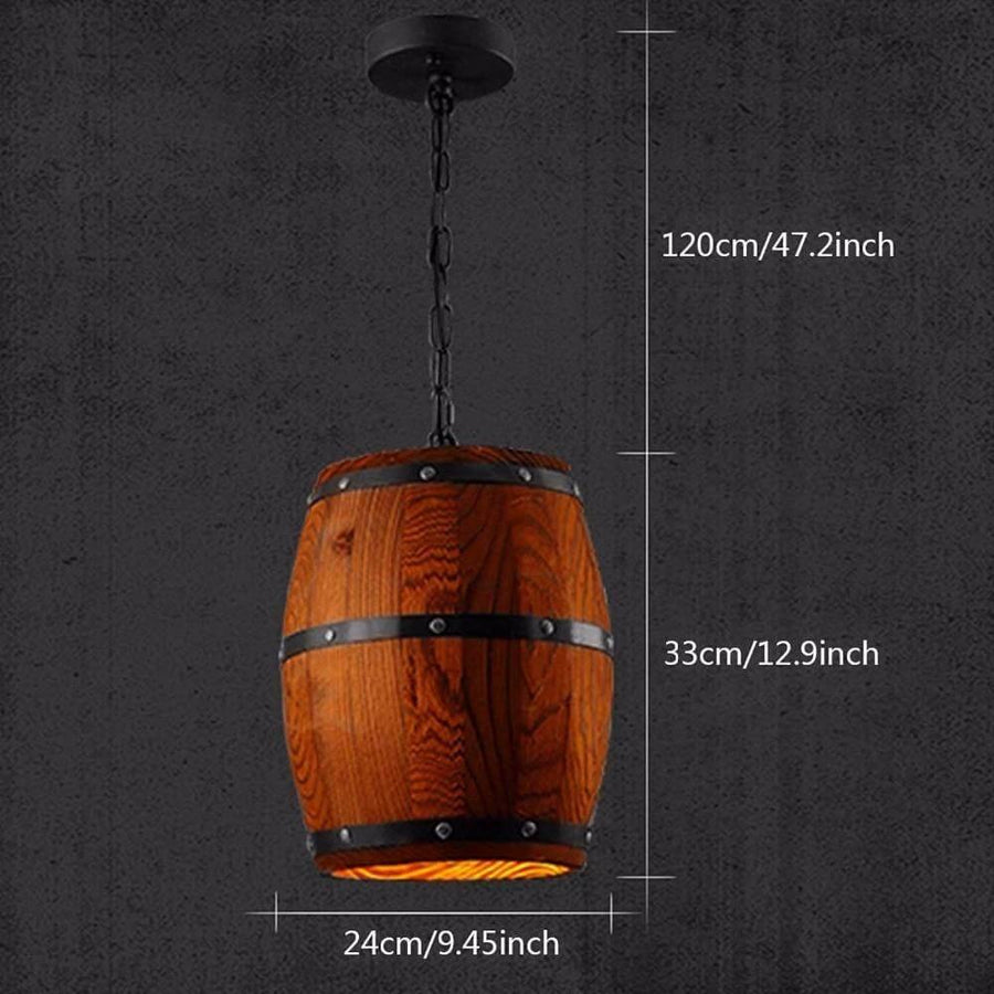 Stylish Designer's Wooden Barrel Art Pendant Lights Lamps - Image 3