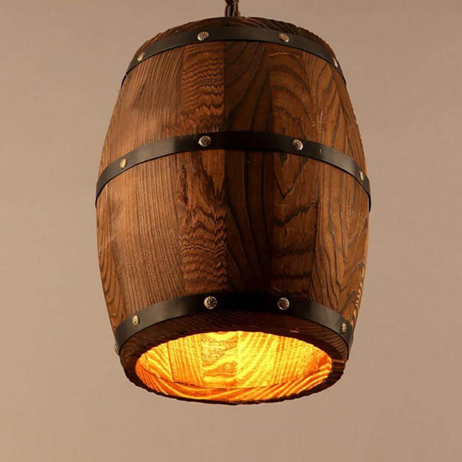 Stylish Designer's Wooden Barrel Art Pendant Lights Lamps - Image 4