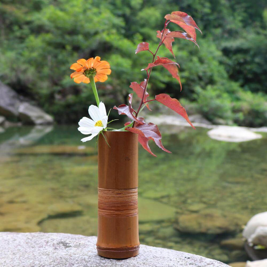 Japanese Handmade Bamboo Flower Vase - Image 0