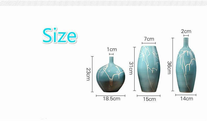 Creative Design Modern White Cream Blue Ceramic Vase - Image 9