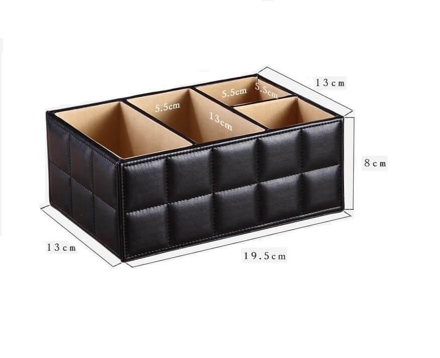 Leather Desktop Laptop Storage Organizer - Image 3