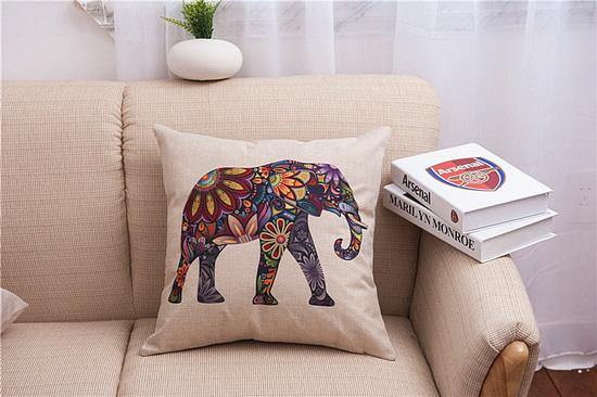 Elegant Elephant Printed Decorative Pillow Cases - Image 3
