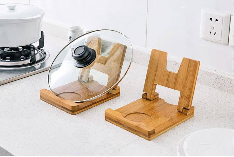Cutting Board Foldable wooden pot lids holder - Image 6