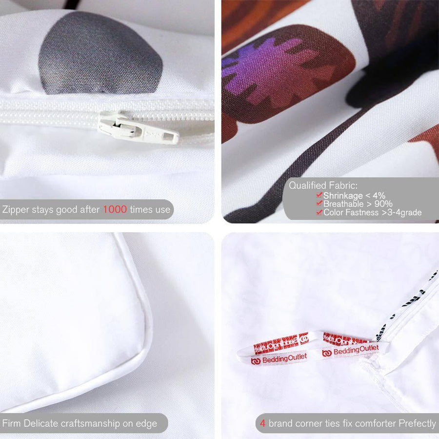 3pcs Luxury Hipster Watercolor Dreamcatcher Feathers Comfortable Duvet Cover Bedding Set - Image 3