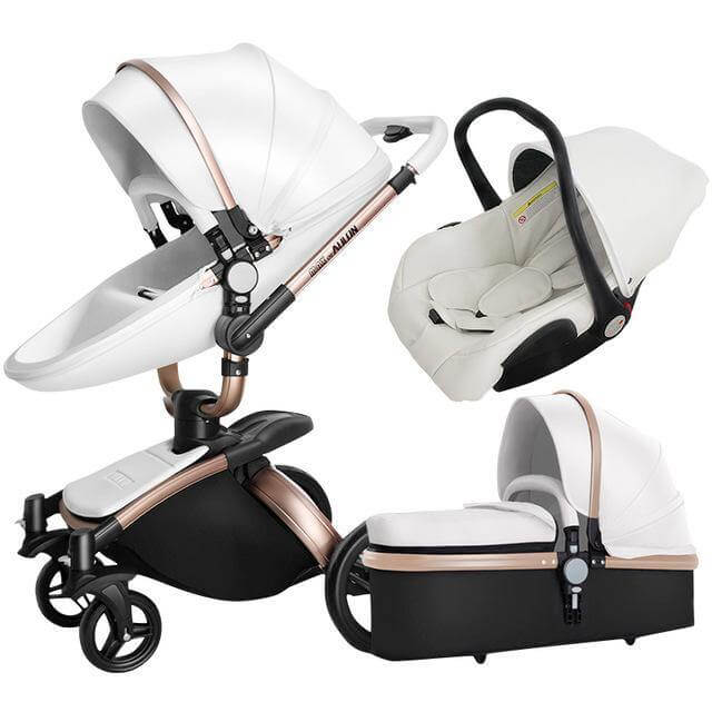 360 Degree Rotation Baby Stroller 3 in 1 with Car Seat - Image 2