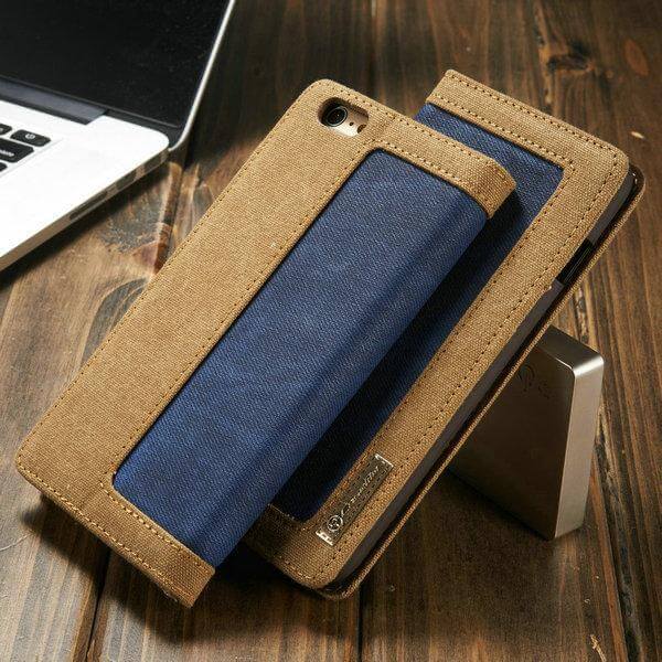 Jeans Leather Flip Wallet Iphone X Case - Image 1