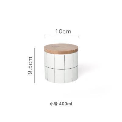 Ceramic Bamboo Cover Kitchen Food Container - Image 2