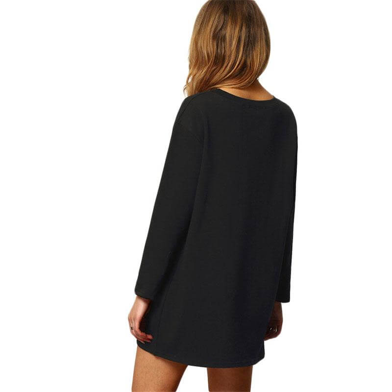 Long Sleeve Coffee Print Long T-shirt - Image 1