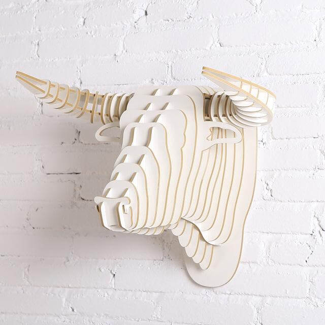 3D Wood Bull Heads Home Decoration - Image 4