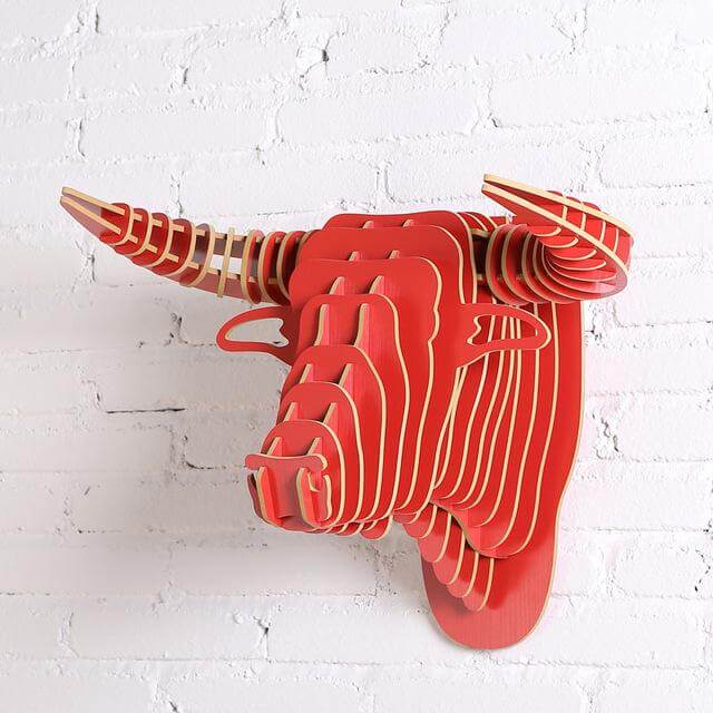 3D Wood Bull Heads Home Decoration - Image 8