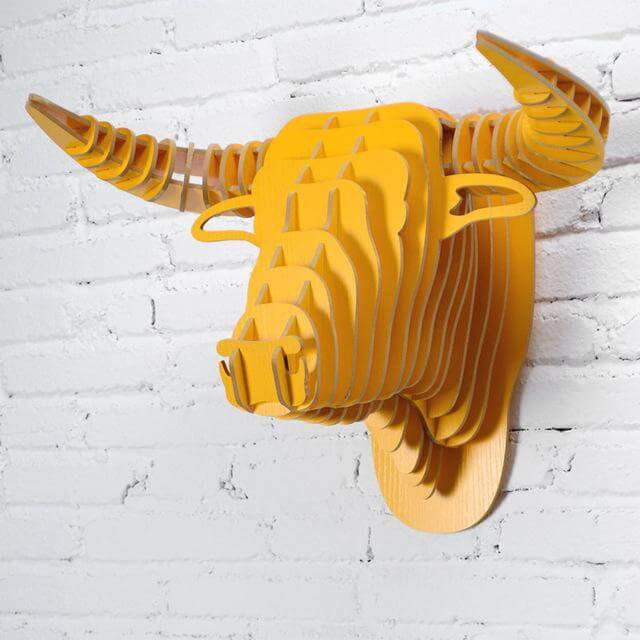 3D Wood Bull Heads Home Decoration - Image 5