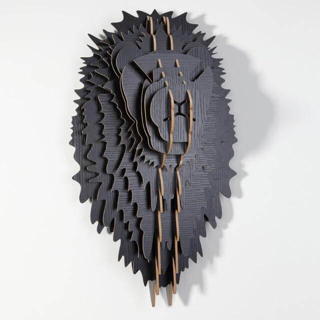 Chinese 3D Wood Lion Head - Image 9