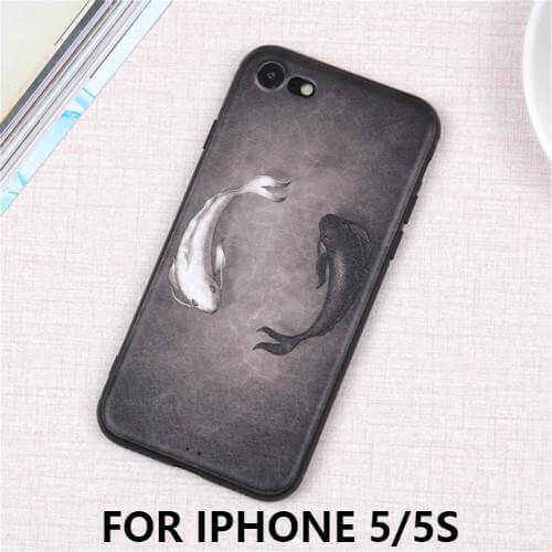 3D Relief Space Dolphin Soft Slim Iphone Case - Image 1