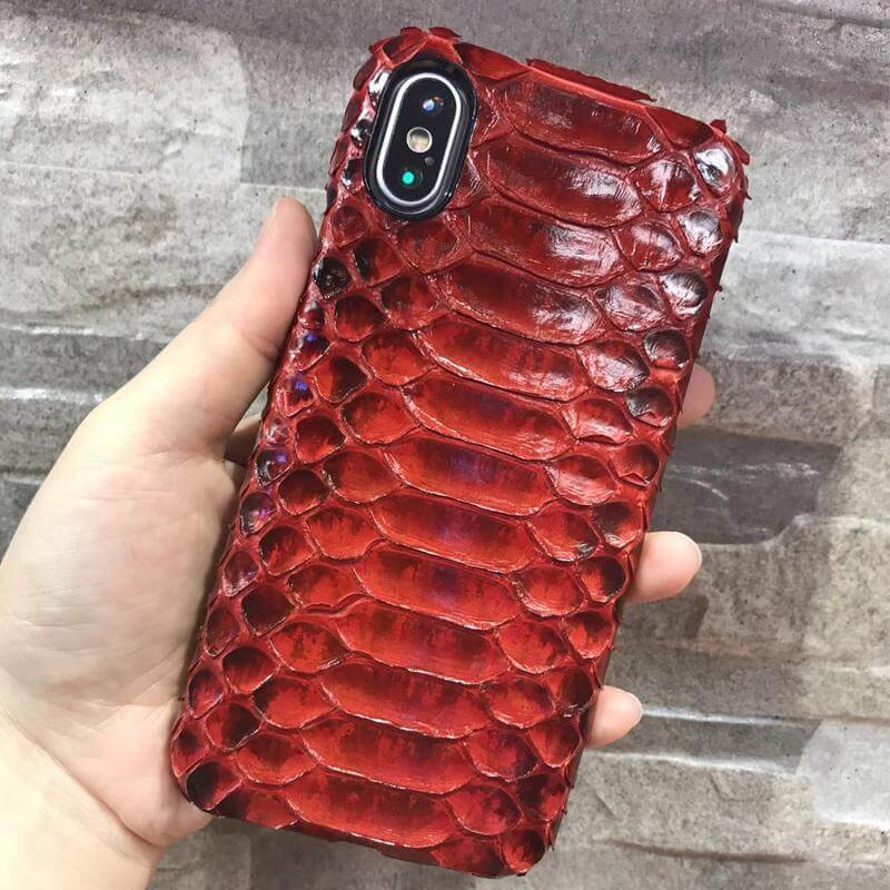 Luxury Genuine Python Skin Leather Case For iPhone X - Image 0