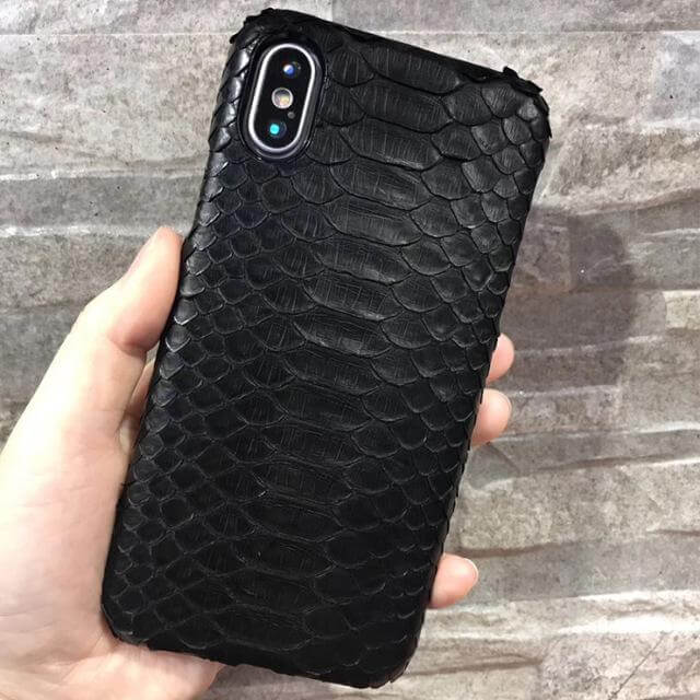Luxury Genuine Python Skin Leather Case For iPhone X - Image 3
