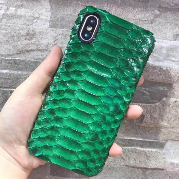 Luxury Genuine Python Skin Leather Case For iPhone X - Image 1