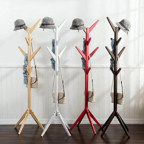 8 Hooks Solid Modern Wood Modern Coat Hanger - Image 0