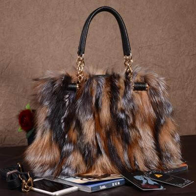 High-End Ladies Real Fur Bag Women Tote Bags - Image 3