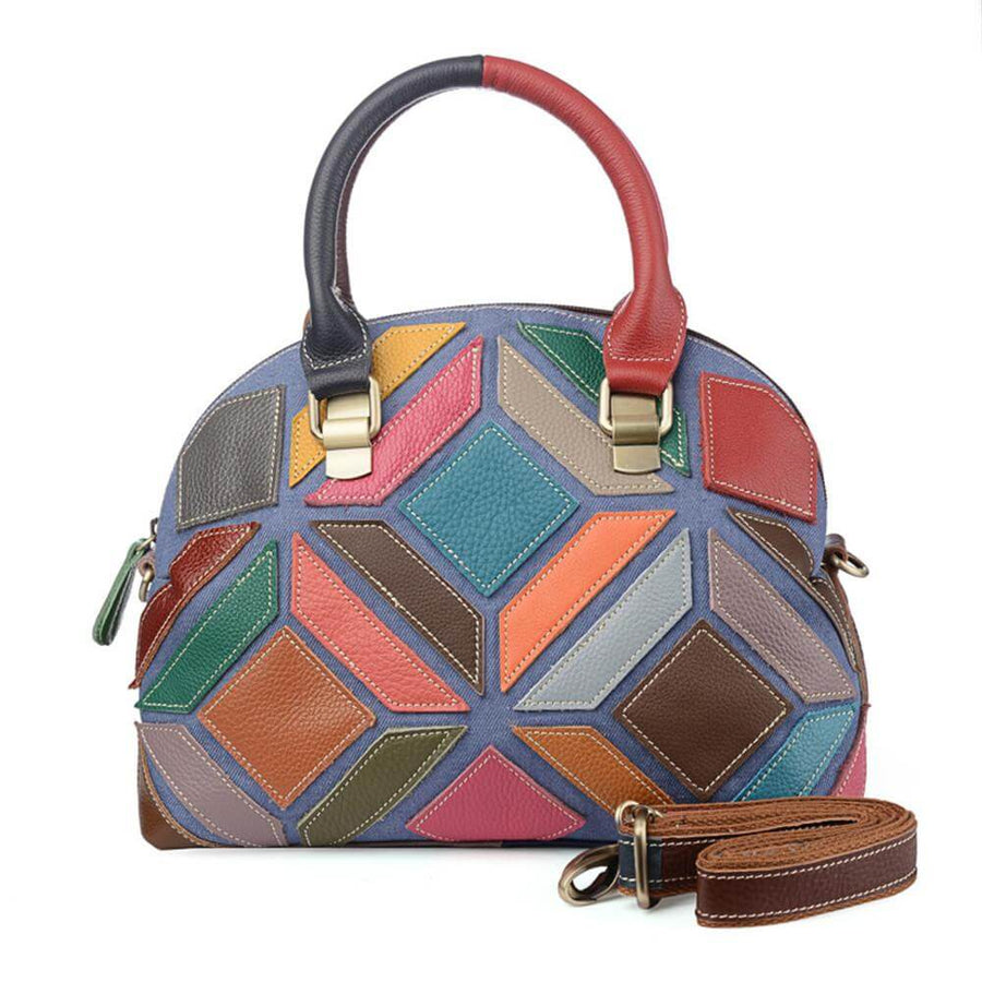Leather Colorful Women's Shoulder Bag - Image 0