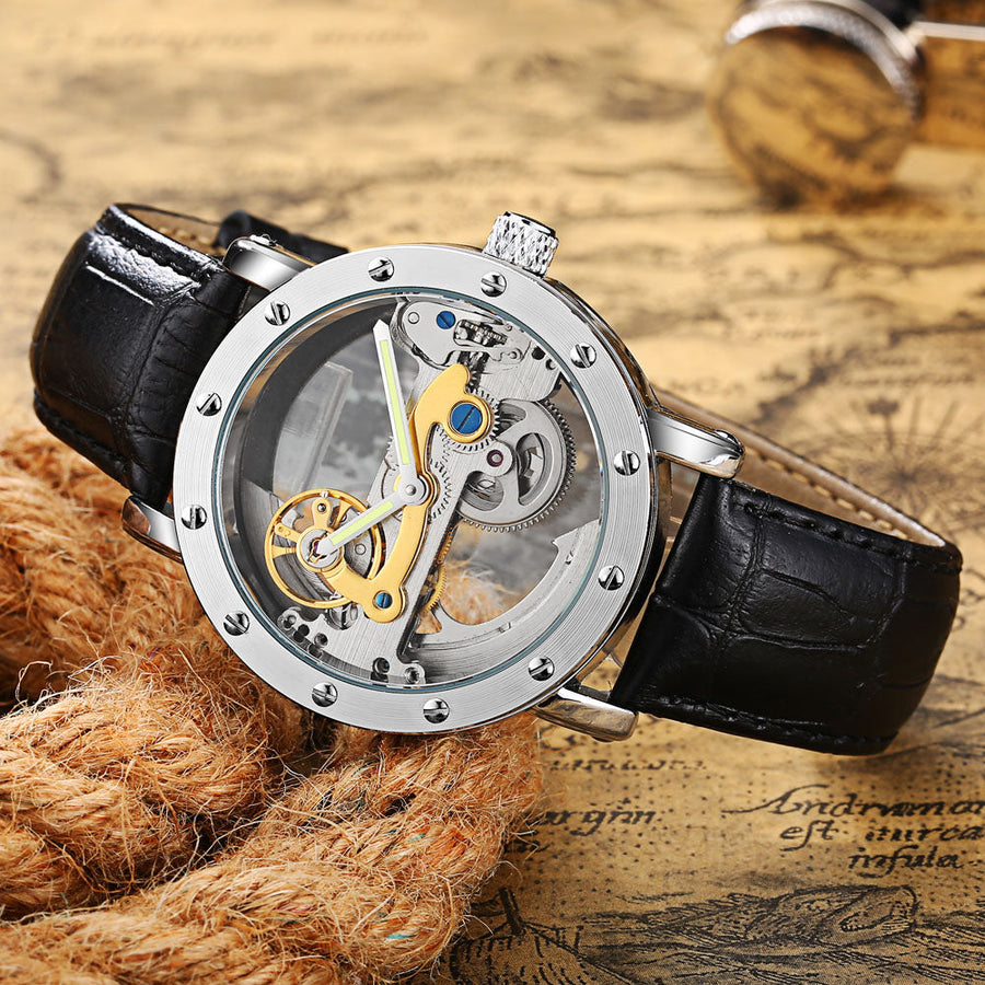 Business Hollow Transparent Mechanical Men Watch - Image 1