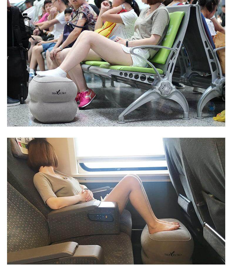 Folding Footrest Large Valve Travel Inflatable Pillow - Image 0
