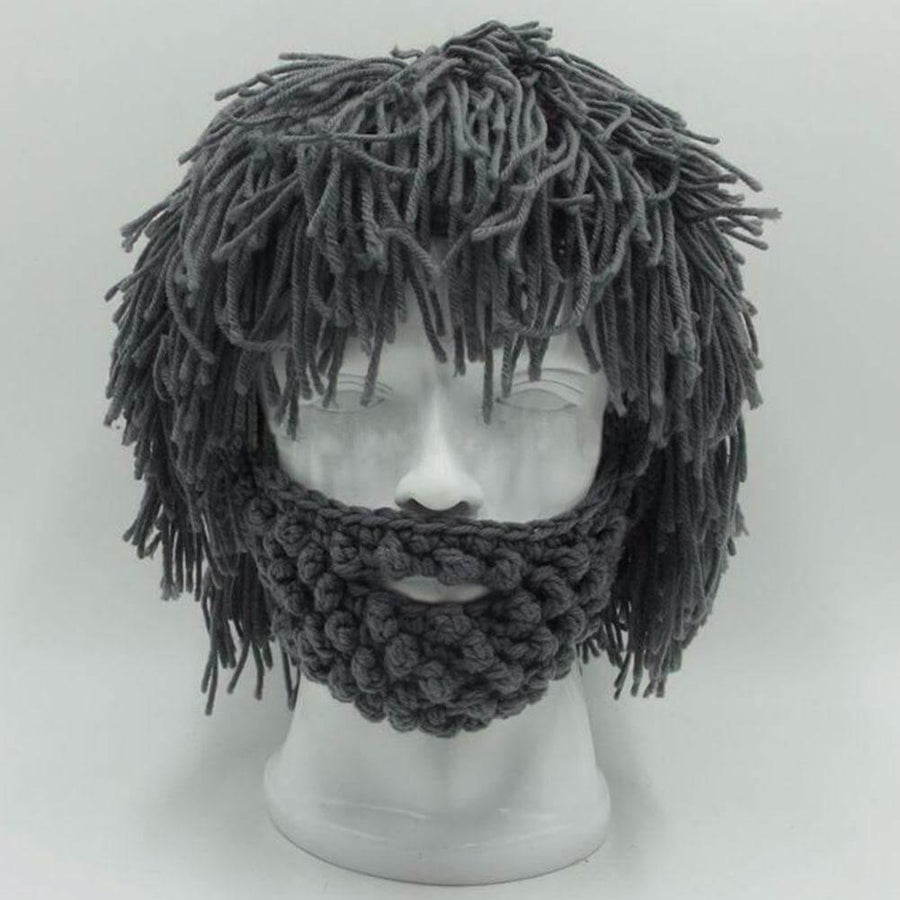 Handmade Knitted Men Winter Hat Mustache - Image 5