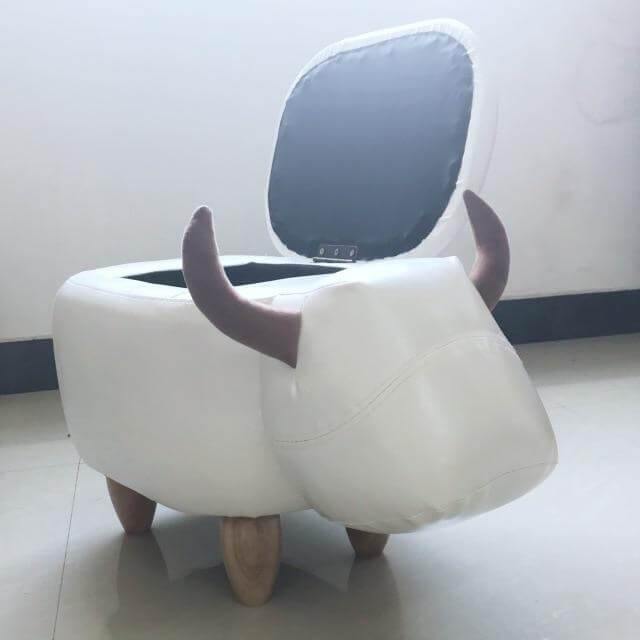 Cow Shape Ottoman Home decor with Storage - Image 2