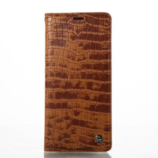 Luxury Flip Leather Crocodile Pattern Cases For iphone X and Other Models - Image 2