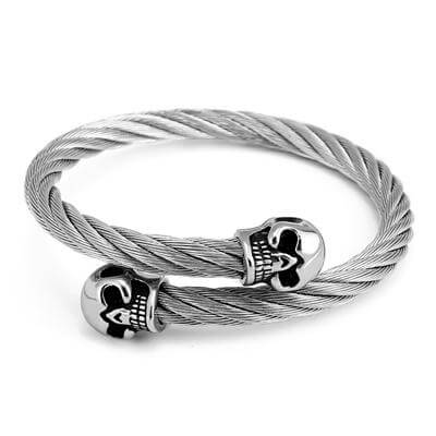Silver Cable Cuff Bracelets - Image 2
