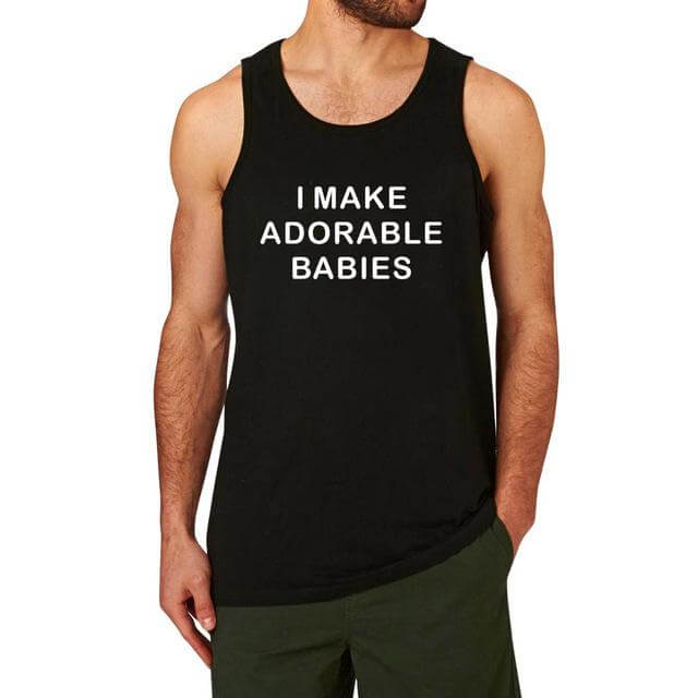 Men '' I Make Adorable Babies Workout '' T-shirt - Image 1