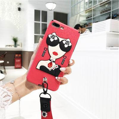 Sexy Sunglasses Iphone Cases with Flower Hand Strap - Image 3