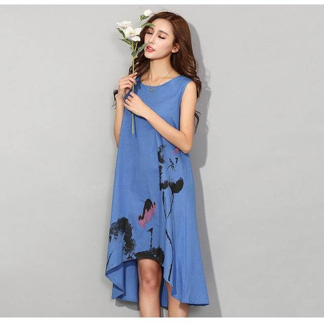 Vintage Sleeveless Loose Dresses - Image 3