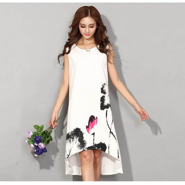 Vintage Sleeveless Loose Dresses - Image 1