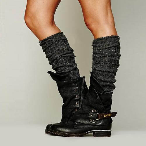 Leather Flat Ankle Winter Boots - Image 1