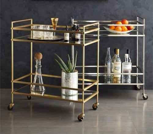 Designer Style Stainless Steel Gold Silver Dinner Side Table Organizer - Image 0
